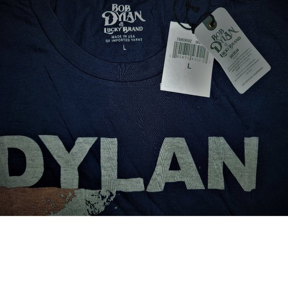Lucky Brand Bob Dylan T-Shirt Face Logo folk country rock L NWT - Picture 3 of 3